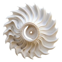 Poster - abstract white shape with golden ratio forming a spiral, evoking elegance and sophistication