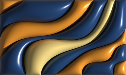 Aufkleber - Multicolored inflated figures with shiny surface, 3D rendering illustration