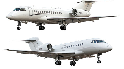 Poster - Close-up Side Views of White Airplanes for Travel Inspiration Generative AI