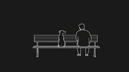   A man sitting on a bench with a dog on his lap is looking at another man sitting on a bench with a dog on his lap