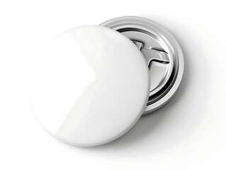 Wall Mural - white blank badge. glossy round button. pin badge
