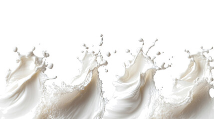 Poster - creamy splashes of coconut milk and yogurt swirling in waves generative ai