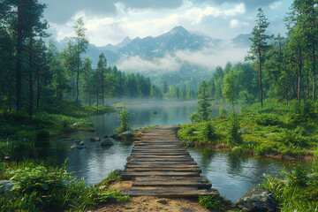 Poster - A scenic landscape with no filters, highlighting the raw beauty of nature. Concept of environment.