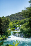 Der Wasserfall Skradinski buk im Krka Nationalpark Kroatien (Hochformat)