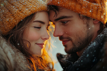 Poster - a couple sharing an honest and emotional moment, without trying to impress. concept of relationships