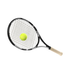 Sticker - Tennis racket with ball isolated on white