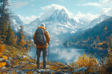 Aufkleber - An artist painting a landscape that exists in a parallel universe, symbolizing creativity across different realities. Concept of creativity.
