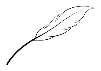Poster - Continuous Line Art of a Floating Feather – Elegant Minimalist Vector