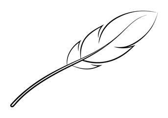 Poster - Continuous Line Art of a Floating Feather – Elegant Minimalist Vector