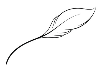 Poster - Continuous Line Art of a Floating Feather – Elegant Minimalist Vector