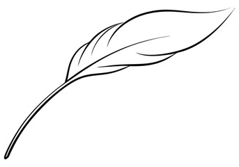 Poster - Continuous Line Art of a Floating Feather – Elegant Minimalist Vector