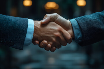 Poster - A high-resolution image of a business handshake, symbolizing corporate collaboration. Concept of business.