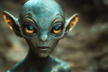 Wall Mural - a highly advanced alien civilization observing the birth of a new star, symbolizing their connection