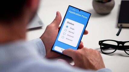 Poster - Fill Online Form On Mobile Phone