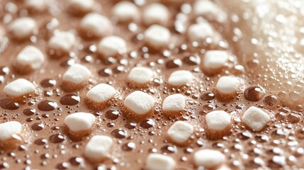 Poster - a close-up photo of marshmallows sitting atop a pan of brown and white powdered sugar