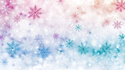 Poster - Festive Background with Scattered Snowflakes