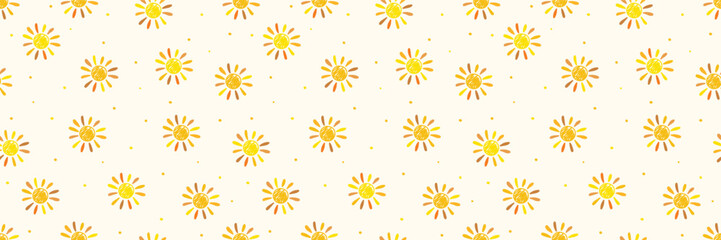 Wall Mural - sun seamless pattern. summer background design. banner. vector