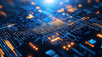 Poster - technology background of the abstract computer motherboard, can be used to describe technological pr