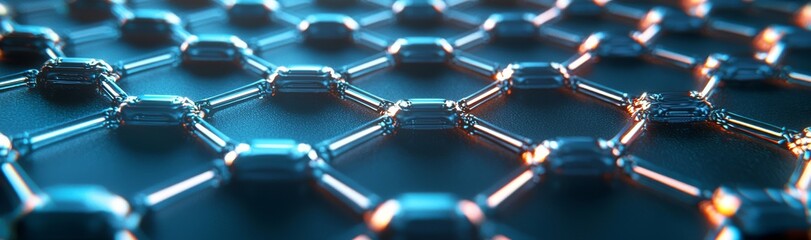 Poster - network structure background. stock. machine learning background. big data. wide banner. 3d render.