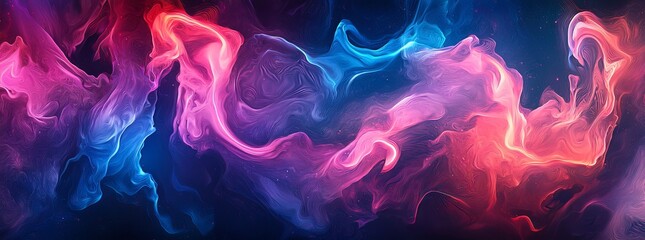 Poster - icon of modern technology on a blue background with motion neon light effects.