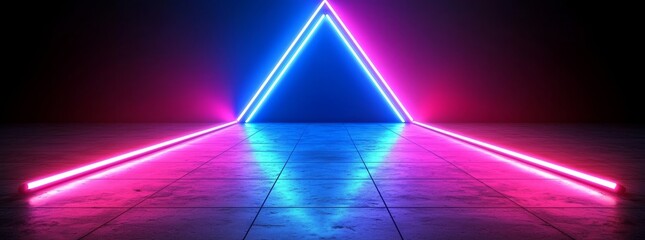 Poster - background with motion neon light effect in blue. modern illustration in blue.