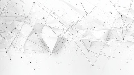 Poster - A dark and grainy background dot-and-connect line for an abstract cyber technology futuristic and network connection concept.