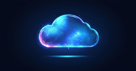 Poster - Concept of cloud computing. Background technology of cloud connections.