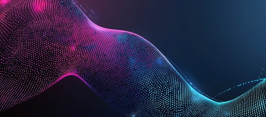 Poster - This abstract dot point concept is used to illustrate internationalization within social networks or business big data connection technologies.