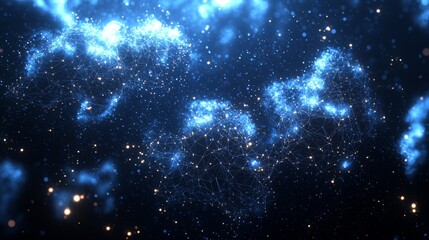 Poster - The abstract technology background concept, big data, motion of digital data flow, transfers of big data sets, block chains, servers, and high-speed internet.