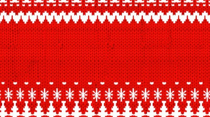 Wall Mural - Red and white knitted background