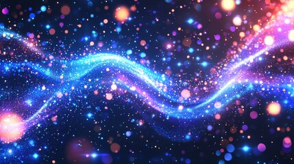 Poster - Backgrounds of abstract data analysis technology systems in space, futuristic cyberspace data flow backgrounds, fast network connection technology concepts, and photos of space technology