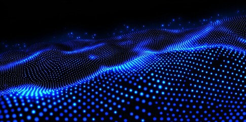 Poster - Big data. Future technology background. Cyber technology. Technology background. Wave 3D.