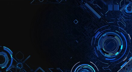 Poster - Technology background, digital business, and modern tech circle.