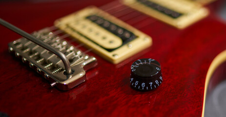 close-up of an electric guitar fragment