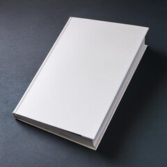 closed book or notebook mockup with a white clear and empty cover design template for a thick novel or product catalog with a lot of pages and blank closed cardboard hardcover