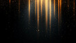 © Vertigo Images - Golden rays of light shine on a black background with a glittery effect.