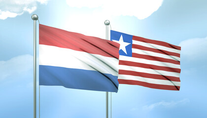 Netherlands and Liberia Flag Together A Concept of Relations