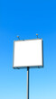 © Tark - Blank billboard mockup on blue sky background for new advertisement. Generative AI