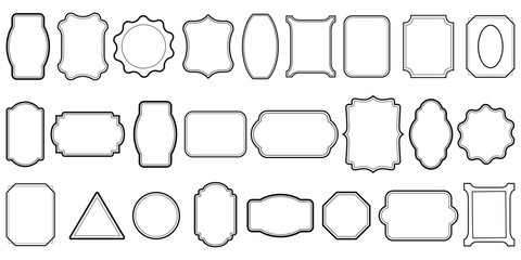 Poster - Vintage Frame collection outline decorative border elements retro style classic frames vector design