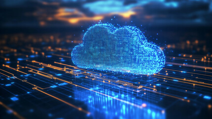 Poster - Cloud storage lets you save your files online, like on a giant computer in the sky. It keeps your data safe and lets you access it from anywhere with an internet connection.