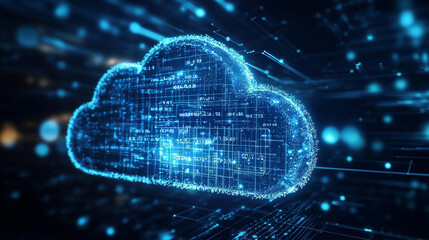 Poster - Cloud storage lets you save your files online, like on a giant computer in the sky. It keeps your data safe and lets you access it from anywhere with an internet connection.