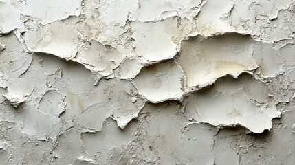Leinwandbilder - Layers of peeling plaster expose a textured surface on a wall in an abandoned location. The daylight highlights the details of the decayed material.