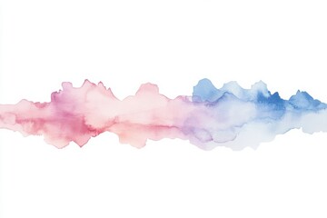 Colorful watercolor wave, soft hues blending beautifully against a white background.