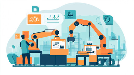 Poster - Industry 4.0 uses technology like automation and cloud computing to create smart factories.