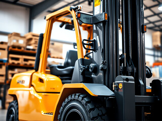 forklift truck in warehouse