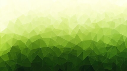 Abstract green and white geometric background with low-poly style.