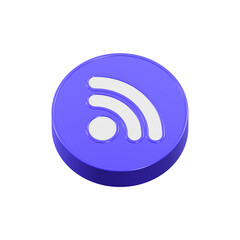 Poster - wifi icon 3d blue color symbol