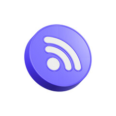Poster - wifi icon 3d blue color symbol
