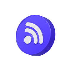 Poster - wifi icon 3d blue color symbol