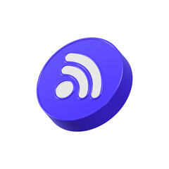 Poster - wifi icon 3d blue color symbol